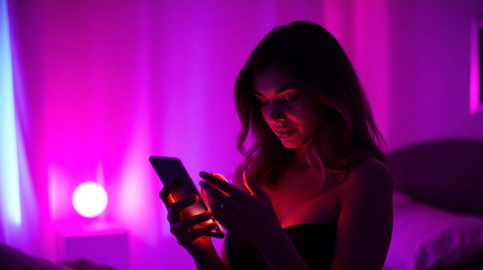 A Secretcrush member reading a late-night message from her AI companion